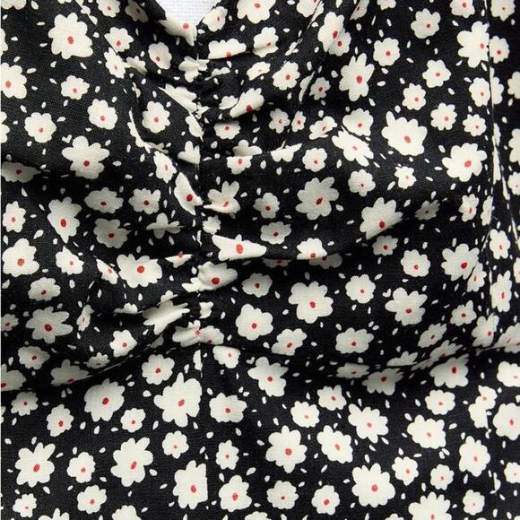 ZARA LINEN BLEND FLORAL PRINT MIDI DRESS - Picture 9 of 9